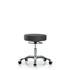 Lab Stool: Vinyl, 25″ Seat Width, 25″ Seat Depth Round Height