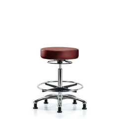 Lab Stool: Vinyl, 25″ Seat Width, 25″ Seat Depth Round Height