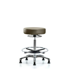 Lab Stool: Vinyl, 25″ Seat Width, 25″ Seat Depth Round Height