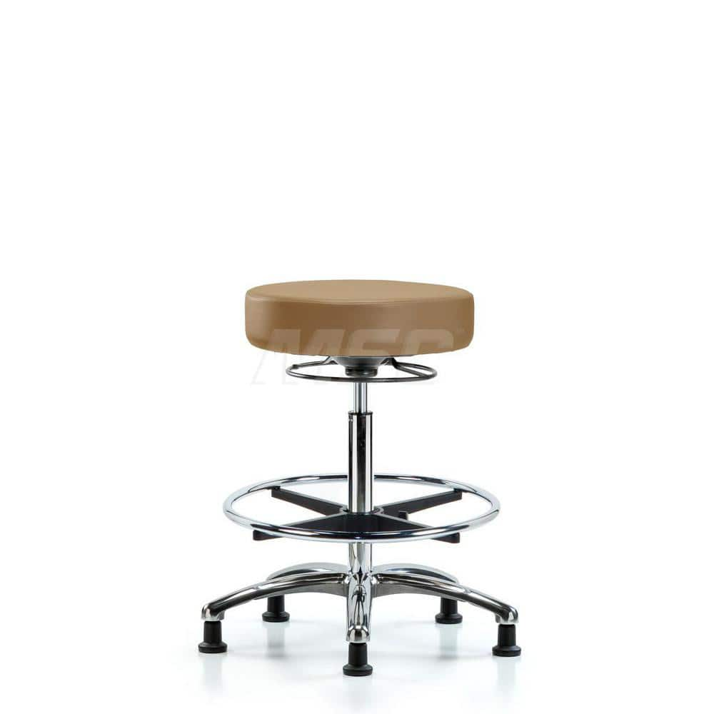 Lab Stool: Vinyl, 25″ Seat Width, 25″ Seat Depth Round Height