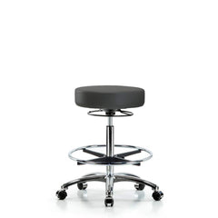 Lab Stool: Vinyl, 25″ Seat Width, 25″ Seat Depth Round Height