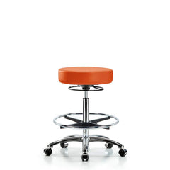 Lab Stool: Vinyl, 25″ Seat Width, 25″ Seat Depth Round Height