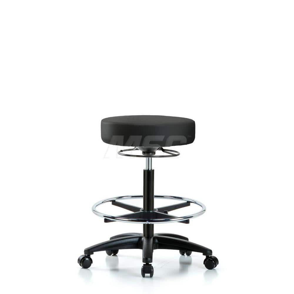 Lab Stool: Vinyl, 24″ Seat Width, 24″ Seat Depth Round Height