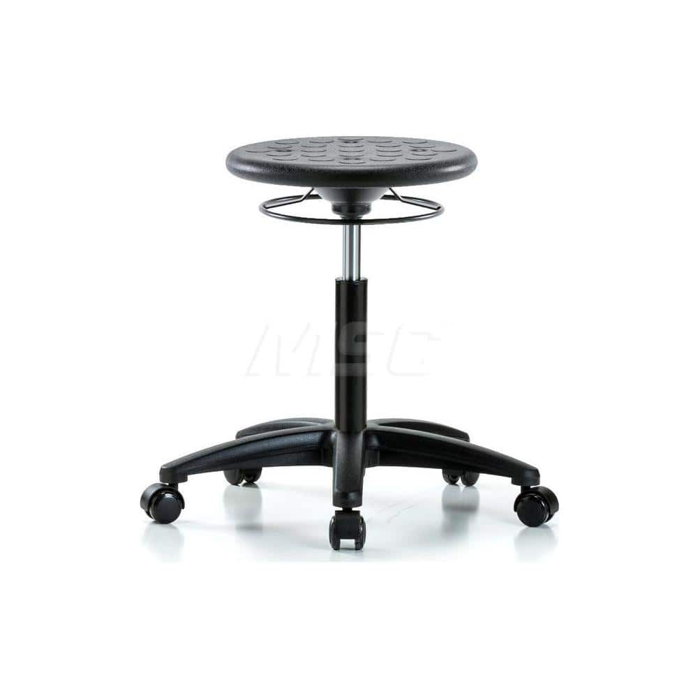 Lab Stool: Polyurethane, 24″ Seat Width, 24″ Seat Depth Round Height