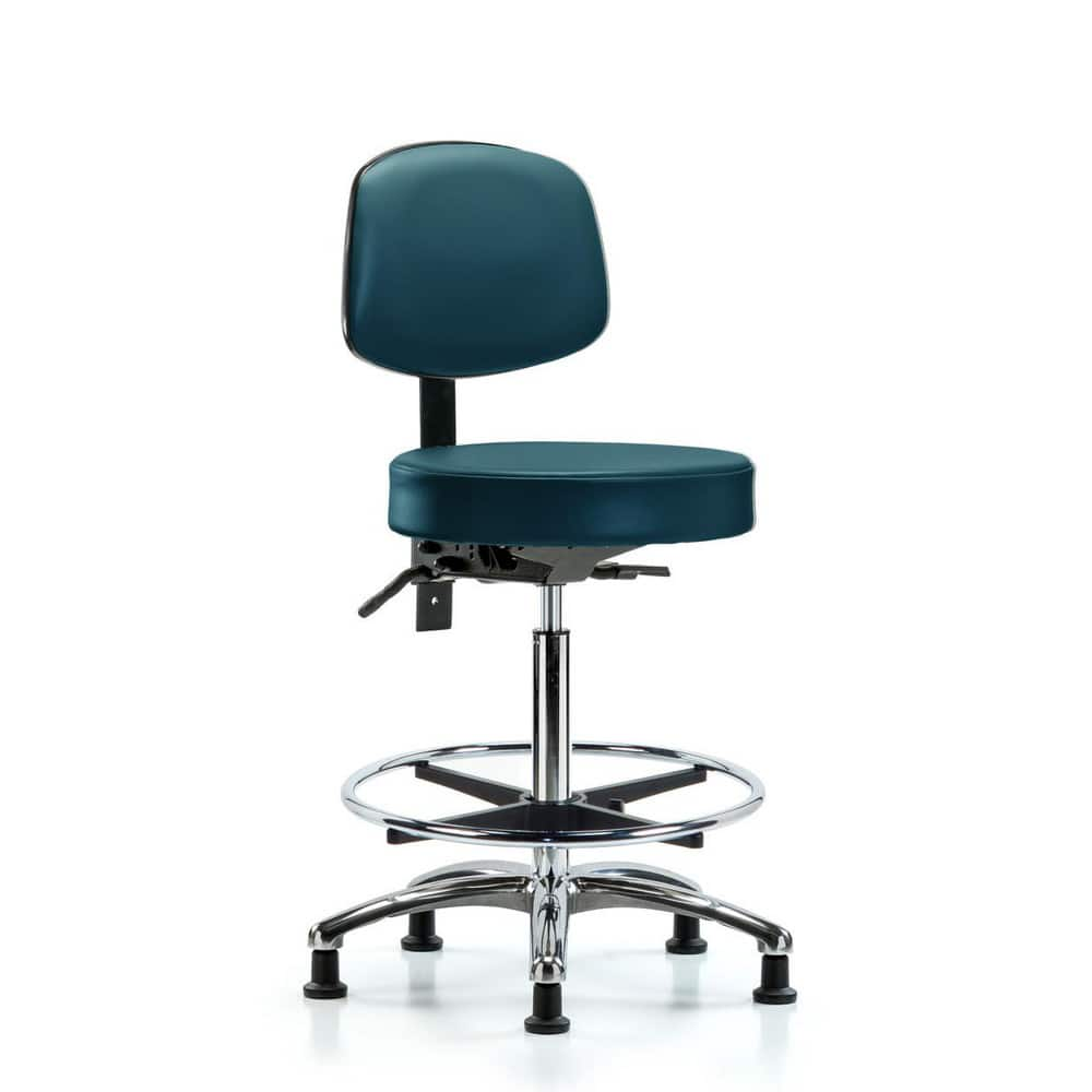 Lab Stool: Vinyl, 25″ Seat Width, 25″ Seat Depth Round Height