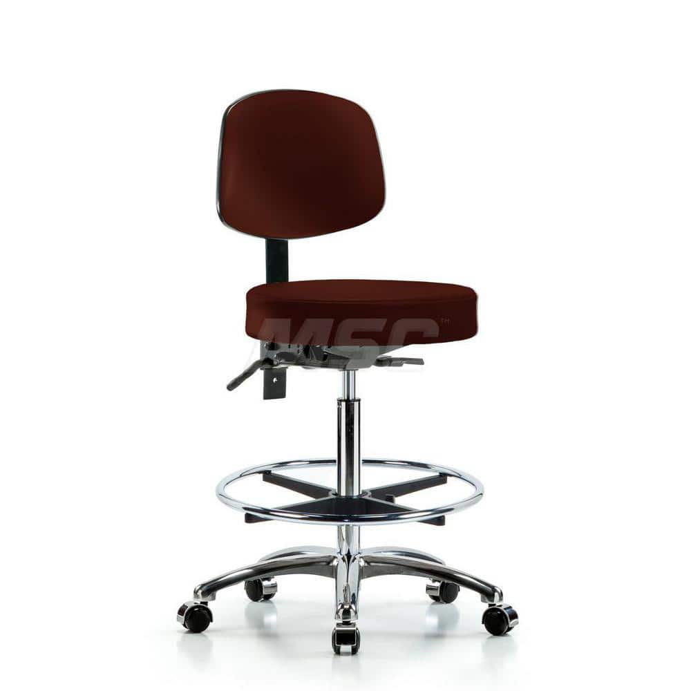 Lab Stool: Vinyl, 25″ Seat Width, 25″ Seat Depth Round Height