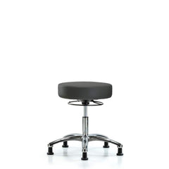 Lab Stool: Vinyl, 25″ Seat Width, 25″ Seat Depth Round Height