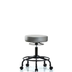 Lab Stool: Vinyl, 24″ Seat Width, 24″ Seat Depth Round Height