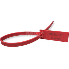 Security Seals; Type: Security Seal; Tamper-Evident Plastic Seal; Overall Length (Decimal Inch): 7.50; 17.50000; Operating Length: 15; 7 in; Breaking Strength: 112.000; Material: Polypropylene; Plastic; Color: Red; Various; Breaking Strength (Kgs): 51.00;