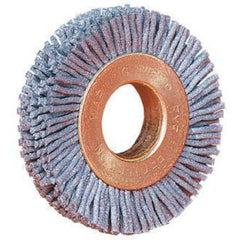 2 1/2″ Diameter - Small Diameter Wheel Brush - 0.035″/80 Grit - 5/8″ Arbor - Benchmark Tooling