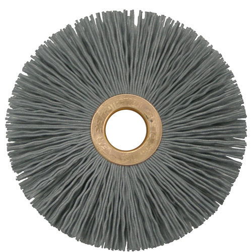 3″ Small Diameter Nylox Wheel Brush, .022/320SC Crimped Fill, 1/2″ Arbor Hole - Benchmark Tooling