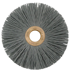 3″ Small Diameter Nylox Wheel Brush, .022/320SC Crimped Fill, 1/2″ Arbor Hole - Benchmark Tooling