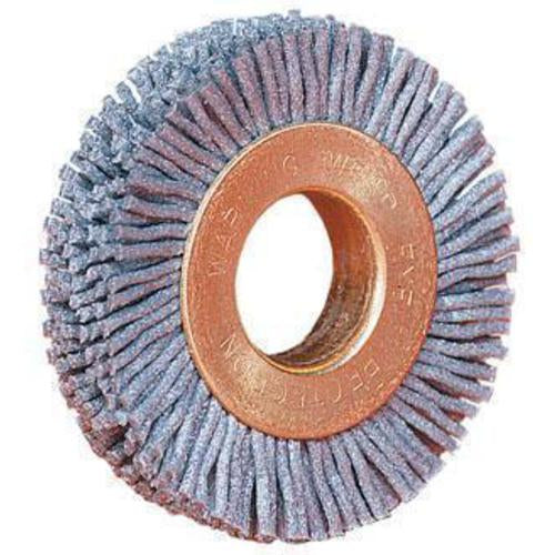 3″ Diameter - Small Diameter Wheel Brush - 0.026″/120 Grit - 1/2″ Arbor - Benchmark Tooling