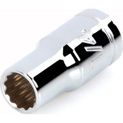 Hand Socket: 1/4″ Drive, 1/4″ Socket, 12-Point Chrome-Plated & Polished