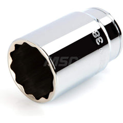 Hand Socket: 1/2″ Drive, 38 mm Socket, 12-Point Chrome-Plated & Polished