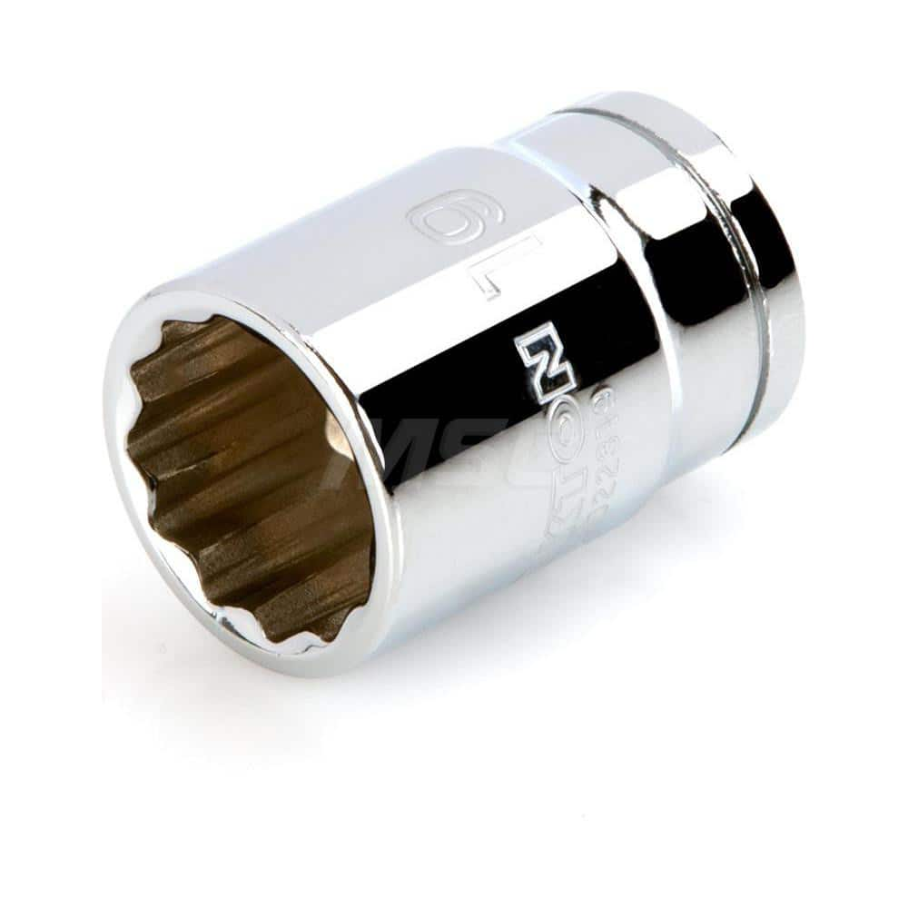 Hand Socket: 1/2″ Drive, 19 mm Socket, 12-Point Chrome-Plated & Polished