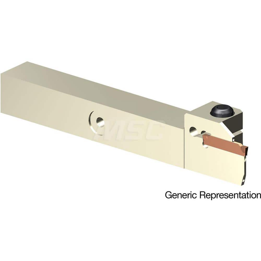 Indexable Cutoff Toolholder: 12 mm Max Depth of Cut, 24 mm Max Workpiece Dia, Left Hand 16 mm Shank Height, 16 mm Shank Width, Uses GCMN Inserts, Series GND