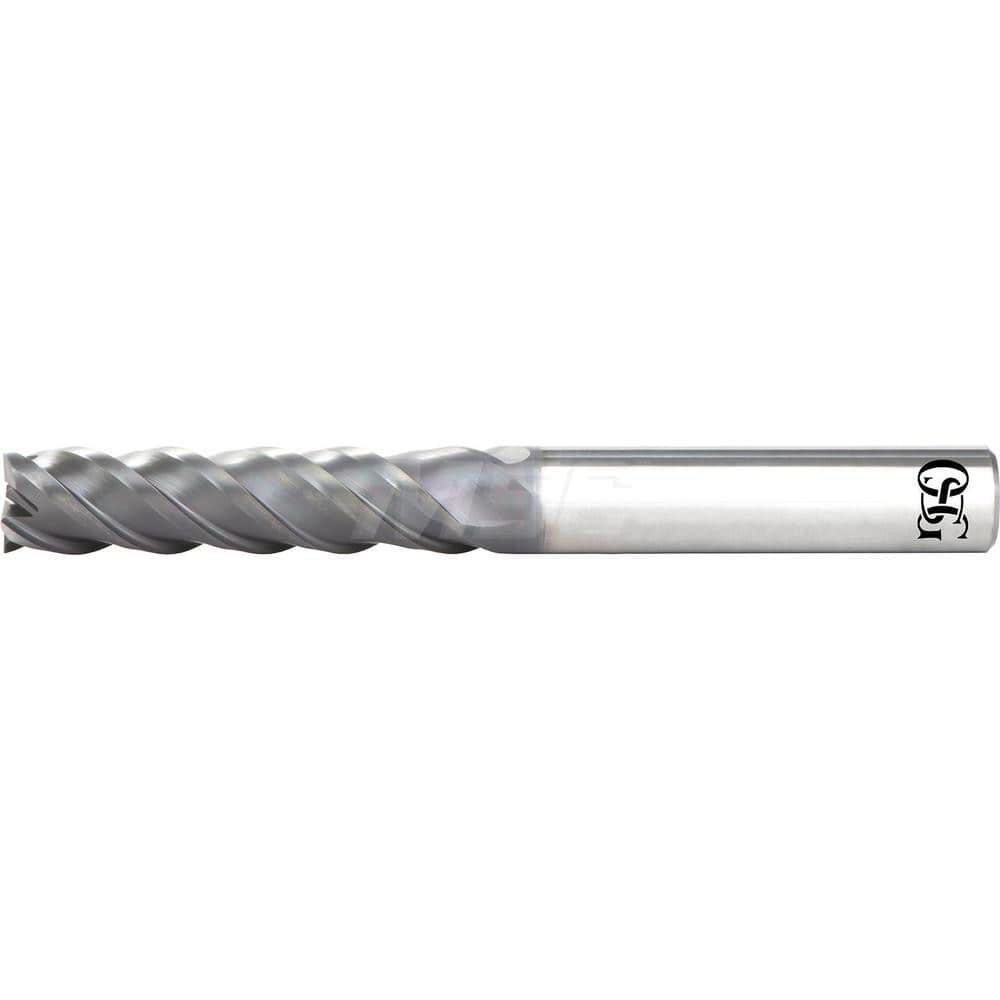 Square End Mill: 1'' Dia, 3'' LOC, 1'' Shank Dia, 7'' OAL, 5 Flutes, Solid Carbide Single End, Duarise Finish, 0 ° Variable Helix, Centercutting, RH Cut, RH Flute