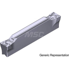 Grooving Insert: GCM2002ML AC5025S, Solid Carbide Absotech Finish, Neutral, 2 mm Cutting Width, 20 mm Max Depth, Series GND