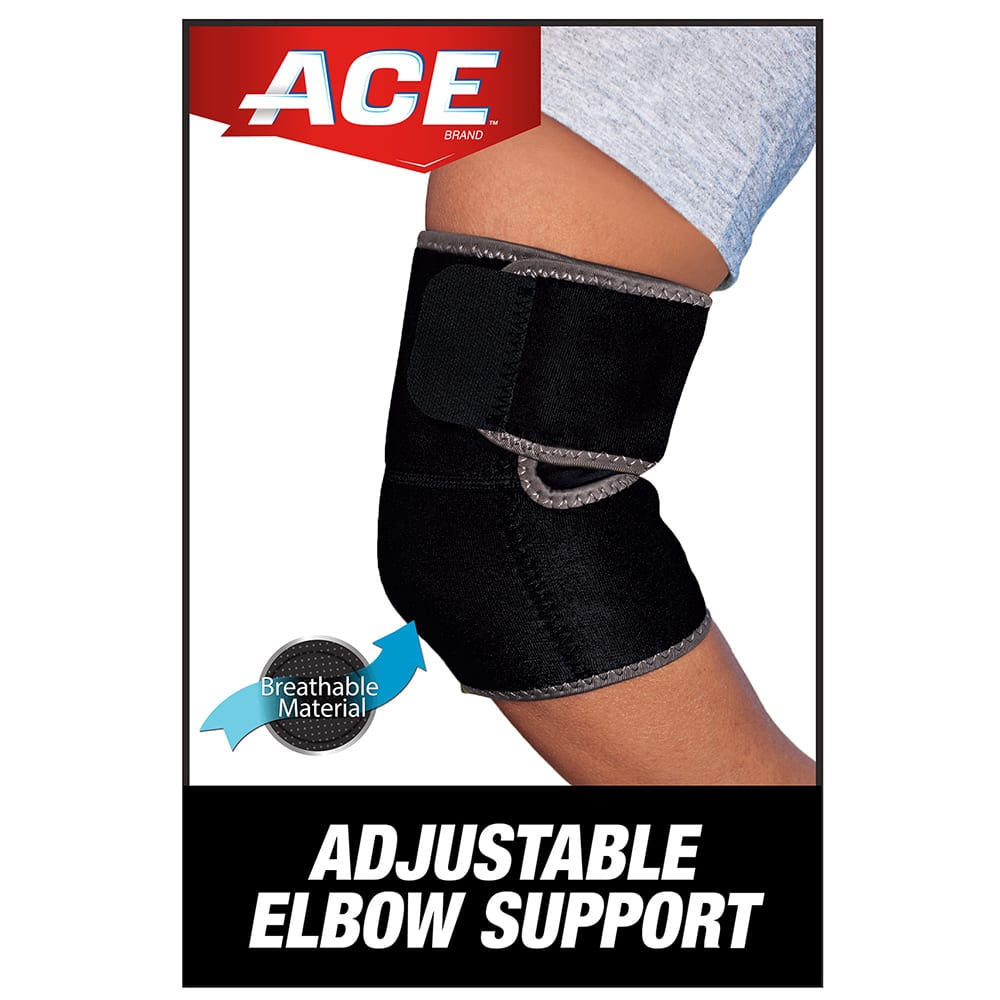 Elbow Supports; Elbow Support Type: Elbow Support; Style: Hook & Loop; Size: Universal; Material: Neoprene; Neoprene; nylon; Spandex; polyester; Color: black; Elbow Type: Left & Right; Strap Type: Hook & Loop; Closure Type: Hook & Loop