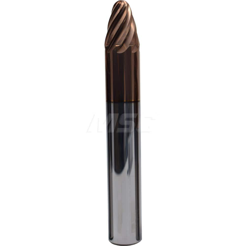 Barrel Cutter End Mills; End Type: Circle Segment Taper Form; Material: Solid Carbide; Taper Angle Per Side: 12.50; Small End Diameter (mm): 2.00; Shank Diameter (mm): 16.0000; Length of Cut (mm): 31.0000; Number of Flutes: 6; Helix Angle: 20.00; Finish/C