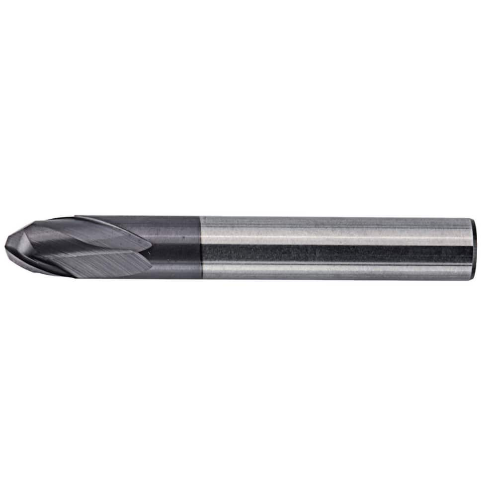 Ball End Mill: 0.4724″ Dia, 0.4724″ LOC, 2 Flute, Solid Carbide 110 mm OAL, 12 mm Shank Dia, 28 ° Helix, AlTiN Coated, Single End