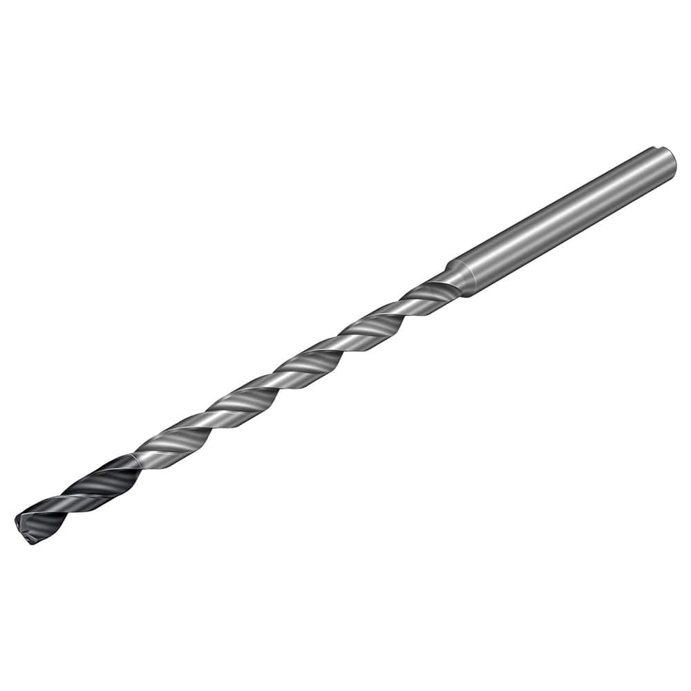 Micro Drill Bit: 0.0748″ Dia, 137 °, Solid Carbide TiALN Lite Finish, 2.5591″ OAL, RH Cut, Spiral Flute, Straight-Cylindrical Shank, Series CoroDrill 862