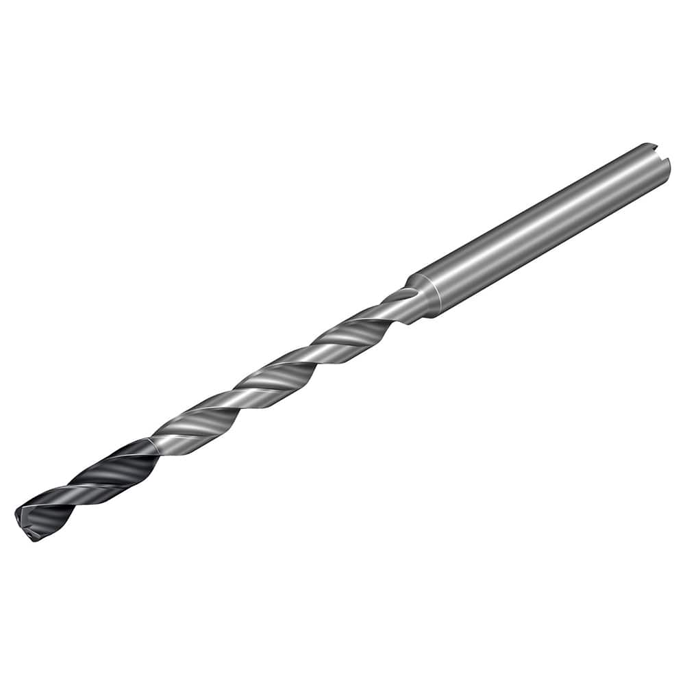 Micro Drill Bit: 0.0807″ Dia, 137 °, Solid Carbide TiALN Lite Finish, 2.1654″ OAL, RH Cut, Spiral Flute, Straight-Cylindrical Shank, Series CoroDrill 862