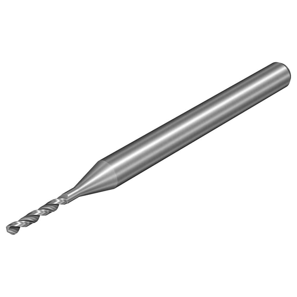 Micro Drill Bit: 0.0709″ Dia, 130 °, Solid Carbide Bright/Uncoated, 1.4961″ OAL, RH Cut, Spiral Flute, Straight-Cylindrical Shank, Series CoroDrill 462