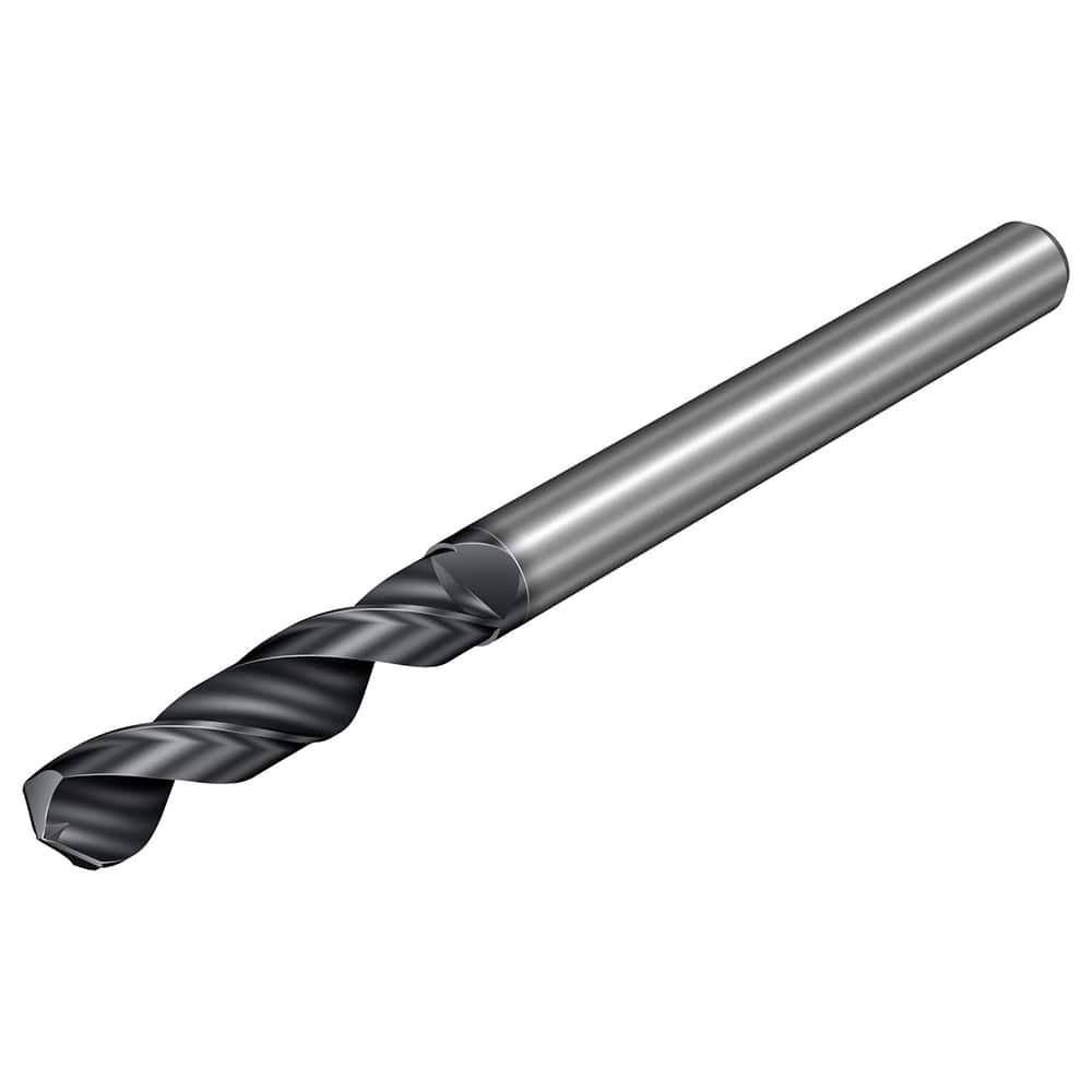 Micro Drill Bit: 0.1181″ Dia, 130 °, Solid Carbide TiAlN Finish, 1.4961″ OAL, RH Cut, Spiral Flute, Straight-Cylindrical Shank, Series CoroDrill 462