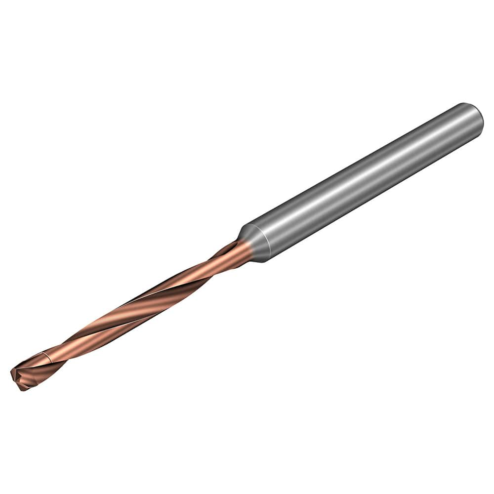 Micro Drill Bit: 0.0945″ Dia, 140 °, Solid Carbide TiALN Lite Finish, 2.3622″ OAL, RH Cut, Spiral Flute, Straight-Cylindrical Shank, Series CoroDrill 862