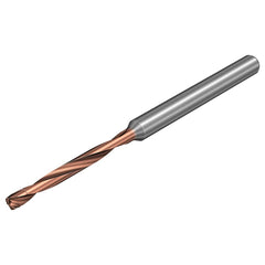 Micro Drill Bit: 0.0945″ Dia, 140 °, Solid Carbide TiALN Lite Finish, 2.3622″ OAL, RH Cut, Spiral Flute, Straight-Cylindrical Shank, Series CoroDrill 862