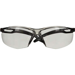 Safety Glass: Anti-Fog & Anti-Scratch, Polycarbonate, Gray Lenses, Frameless Black Frame, Wraparound, Adjustable