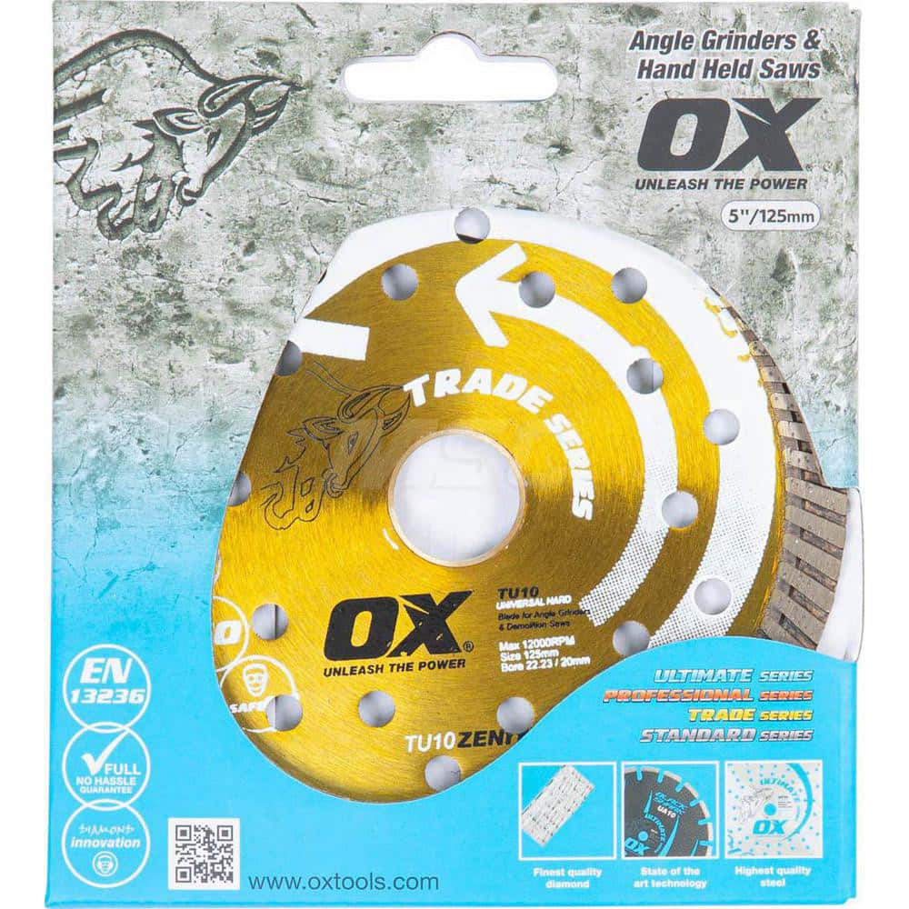 Wet & Dry Cut Saw Blade: 5″ Dia, 5/8 & 7/8″ Arbor Hole Use on Universal Hard, Standard Arbor