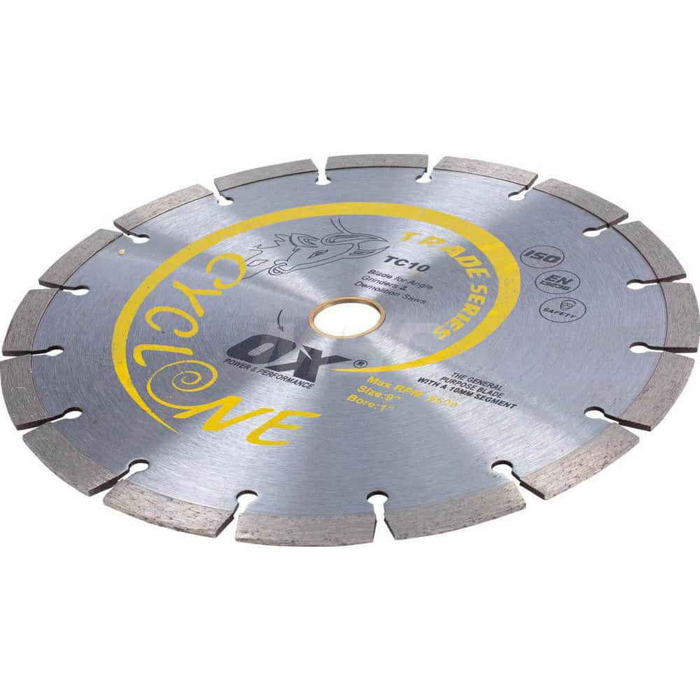 Wet & Dry Cut Saw Blade: 9″ Dia, 5/8 & 7/8″ Arbor Hole Use on Concrete & General Purpose, Standard Arbor