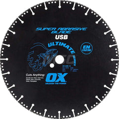 Wet & Dry Cut Saw Blade: 7″ Dia, 5/8 & 7/8″ Arbor Hole Use on Metal, Round with Diamond Knockout Arbor