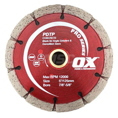 Wet & Dry Cut Saw Blade: 5″ Dia, 5/8 & 7/8″ Arbor Hole Use on Tuck Pointing, Standard Arbor