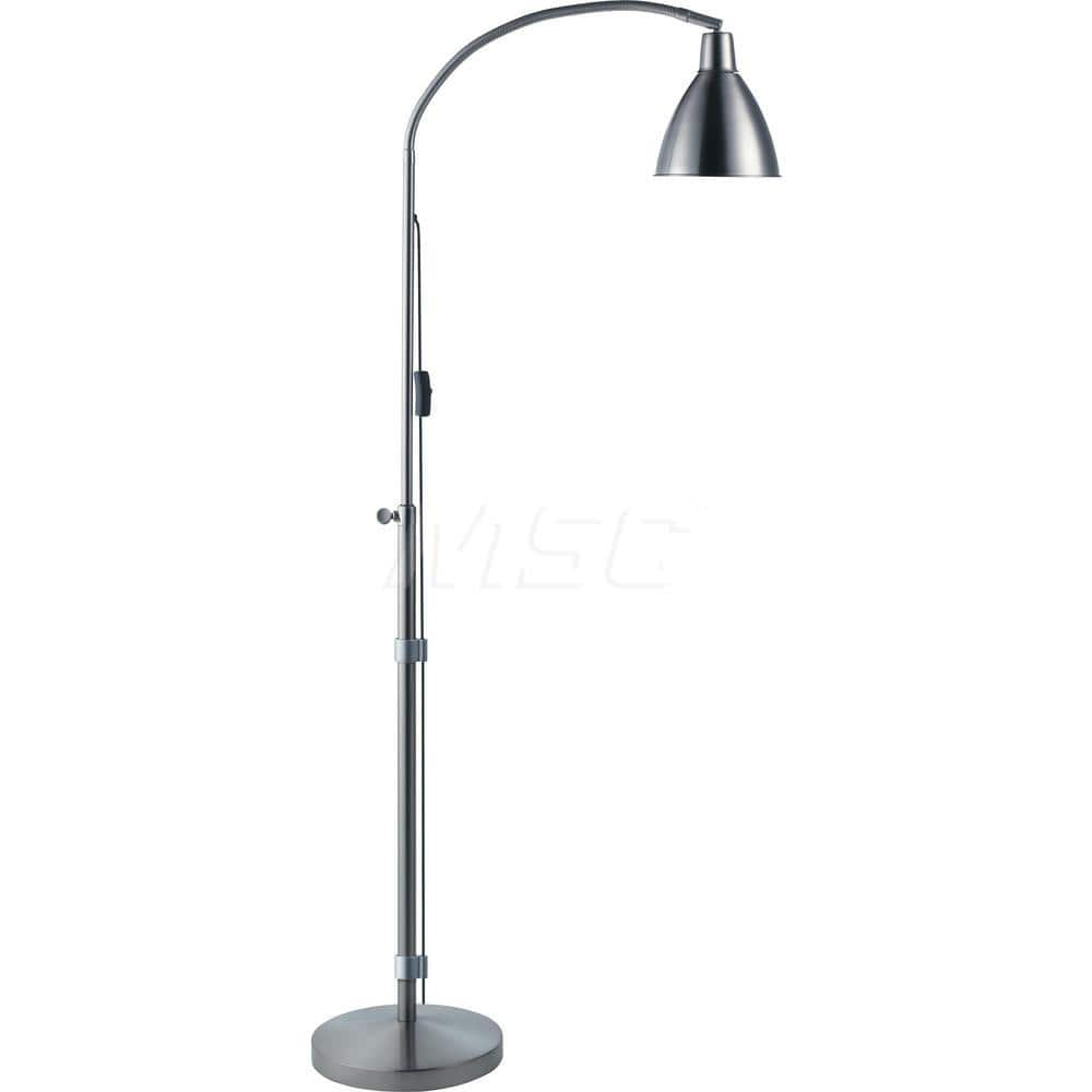 Task Light: LED, 18.1102″ Reach, Gooseneck Arm, Free Standing, Silver 15 Watts