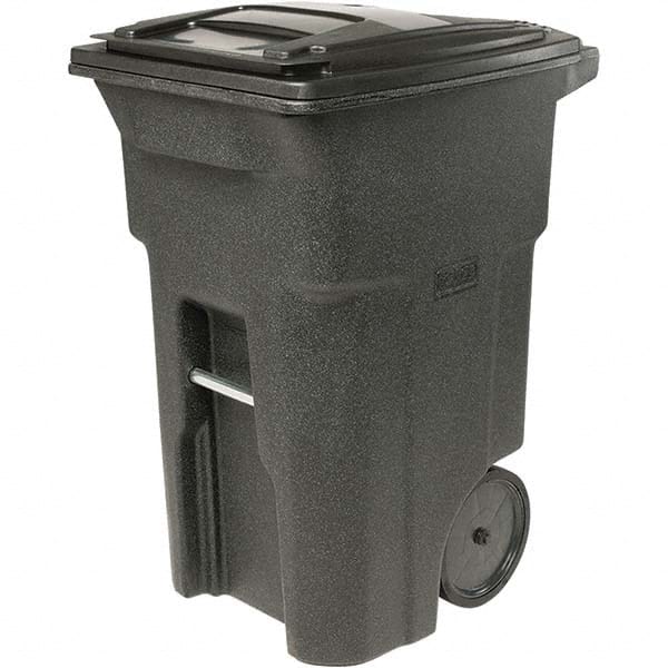 Toter - Trash Cans & Recycling Containers; Type: Trash Can ; Container Shape: Rectangle ; Container Size: 64 gal ; Container Graphics: None ; Color: Blackstone ; Finish: Textured - Exact Industrial Supply