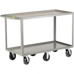 Little Giant - 3,600 Lb Capacity, 24" Wide x 48" Long x 36" High Cart - 2 Shelf, Steel, Phenolic Casters - Benchmark Tooling