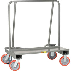 Little Giant - 2,000 Lb Capacity Steel Drywall Cart - Steel Deck, 24" OAW, 44" Platform Length, Polyurethane Casters - Benchmark Tooling