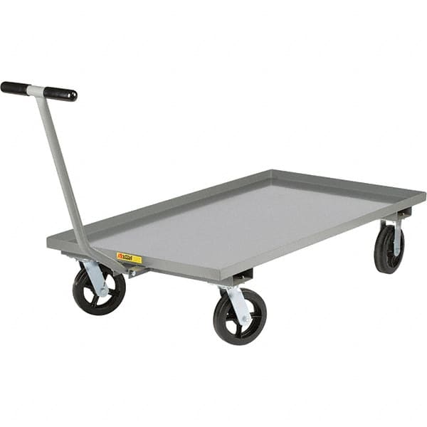 Little Giant - 2,000 Lb Capacity, 36" Wide x 72" Long x 9" High Cart - Steel, 2 Rigid/2 Swivel Casters - Benchmark Tooling