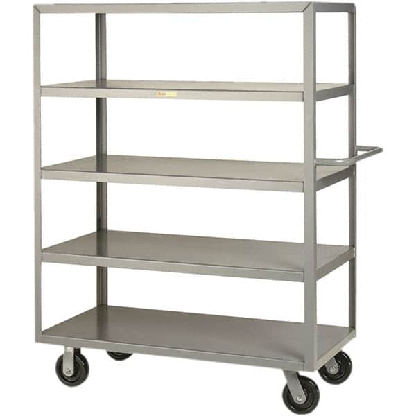 Little Giant - 3,600 Lb Capacity, 24" Wide x 36" Long x 63-1/2" High Cart - 5 Shelf, Steel, Phenolic Casters - Benchmark Tooling