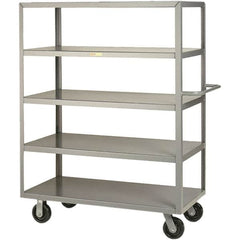 Little Giant - 3,600 Lb Capacity, 24" Wide x 36" Long x 63-1/2" High Cart - 5 Shelf, Steel, Phenolic Casters - Benchmark Tooling