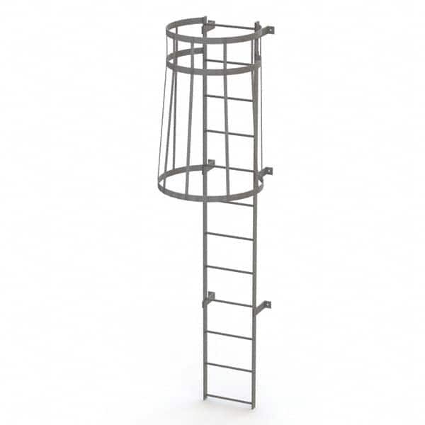 TRI-ARC - Rolling & Wall Mounted Ladders & Platforms Type: Fixed Ladder Style: Safety Cage - Benchmark Tooling