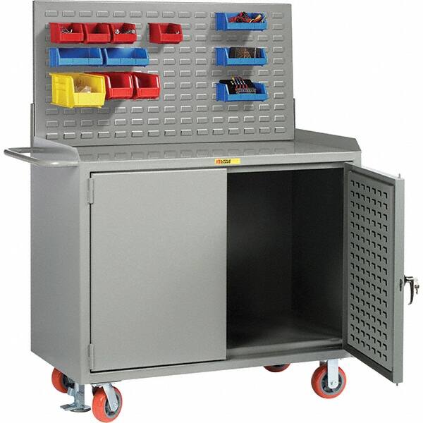Little Giant - 3,600 Lb Capacity Mobile Workbench with Pegboard Panel - 48" Wide x 43-1/2" High - Benchmark Tooling