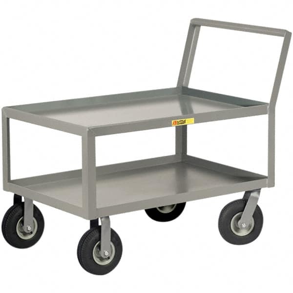 Little Giant - 1,200 Lb Capacity, 24" Wide x 48" Long x 38" High Instrument Cart - 2 Shelf, Steel, Pneumatic Casters - Benchmark Tooling