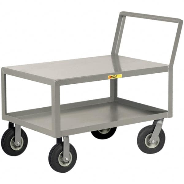 Little Giant - 1,200 Lb Capacity, 24" Wide x 36" Long x 38" High Instrument Cart - 2 Shelf, Steel, Pneumatic Casters - Benchmark Tooling