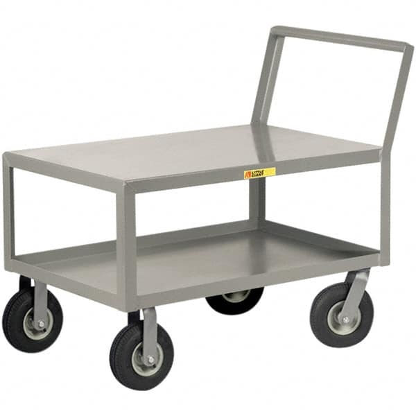 Little Giant - 1,200 Lb Capacity, 24" Wide x 48" Long x 38" High Instrument Cart - 2 Shelf, Steel, Pneumatic Casters - Benchmark Tooling