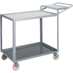 Little Giant - 1,200 Lb Capacity, 18" Wide x 32" Long x 40" High Order Picking Cart - 2 Shelf, Steel, Polyurethane Casters - Benchmark Tooling